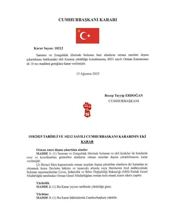 1 Milyon Metrekarelik Alan Orman Sınırları Dışına Çıkarıldı