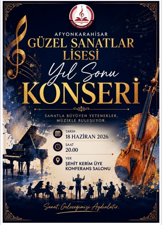 Afyonkarahisar Güzel Sanatlar Lisesi’nden Yıl Sonu Konseri Daveti
