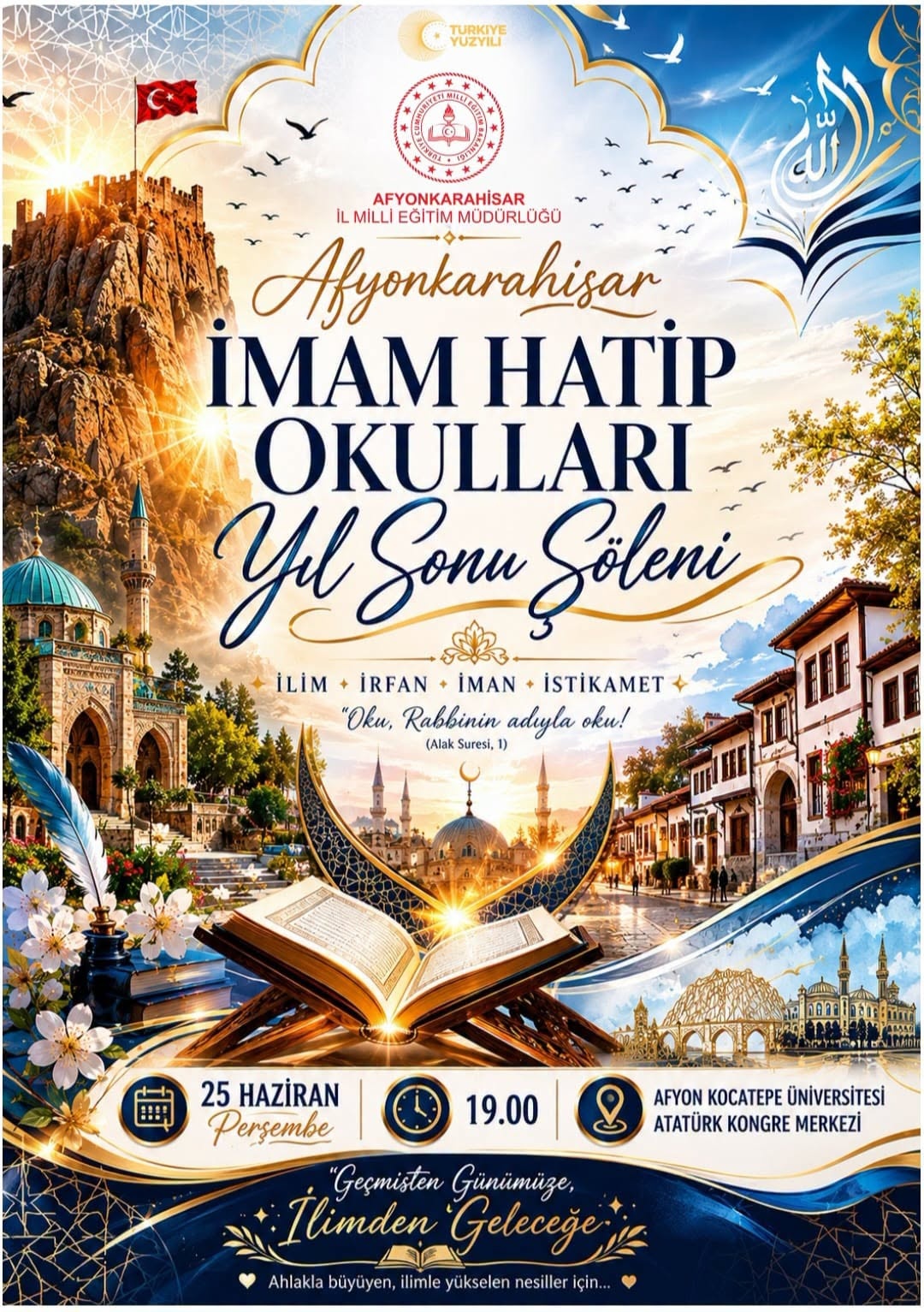 Afyonkarahisar’da İmam Hatip Okulları Yıl Sonu Şöleni Düzenlenecek