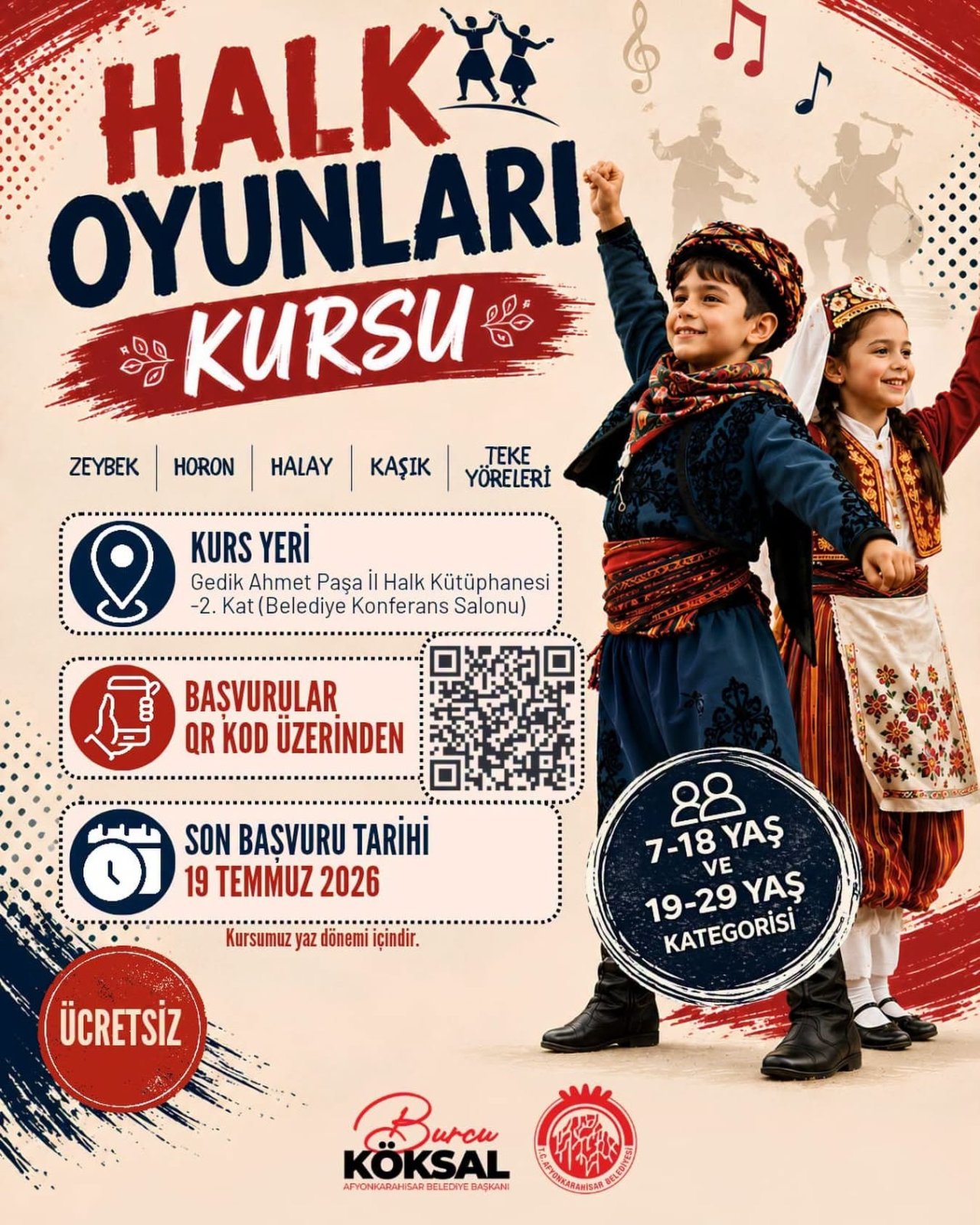 Afyonkarahisar Belediyesi'nden Halk Oyunları Kursu: Başvurular Başladı