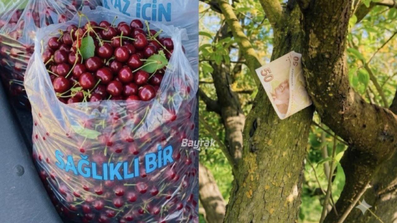 3 Poşet Meyve Toplayıp 50 TL Bırakan Aile Sosyal Medyayı İki
