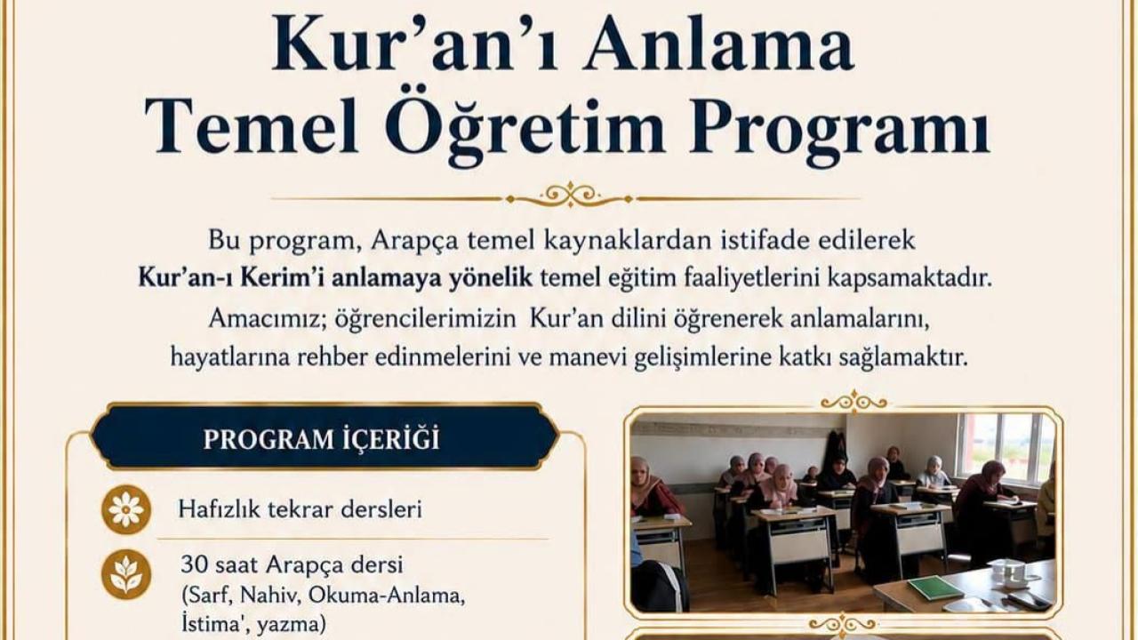 Afyonkarahisar'da Kur’an’ı Anlama Temel Öğretim Programı İçin Ön Kayıtlar Başladı