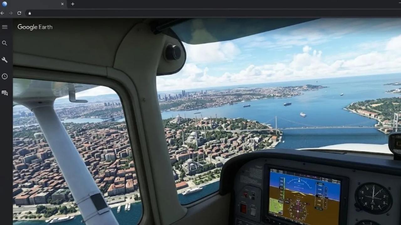 Google Earth’e Uçuş Simülatörü Geldi: Dünyayı Artık Kokpitten Keşfetmek Mümkün