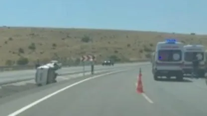 Şuhut’ta Otomobil Devrildi 3 Kişi Yaralandı