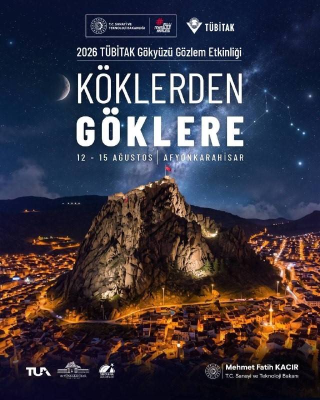 28. TÜBİTAK Gökyüzü Gözlem Etkinliği Afyonkarahisar’da Düzenlenecek